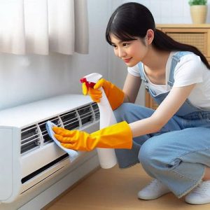 ac cleaning with bacterial spray